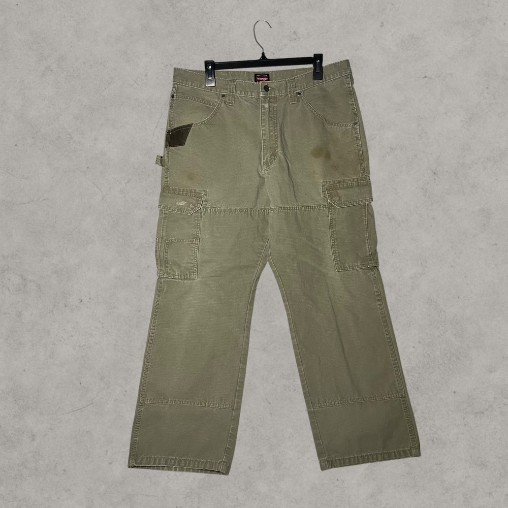 Wrangler Riggs Workwear Ripstop Cargo Pants 32x34 Bark Green 103W020BR